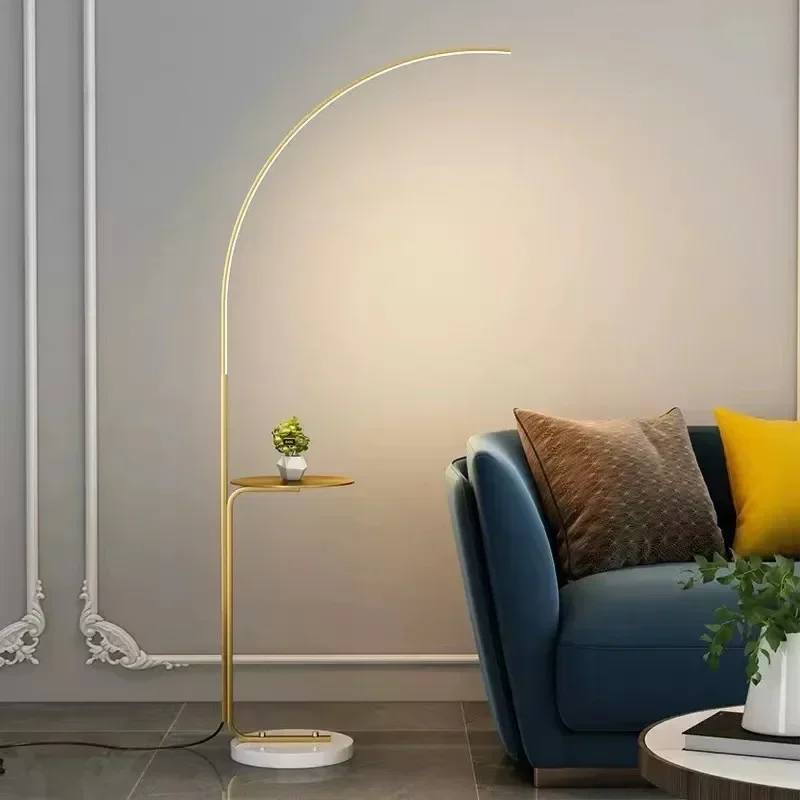 Nordic Minimalism Creative Modern Vertical Fishing Tricolor LED Floor Lamp for Living Room Bedroom Decoration Corner Reading