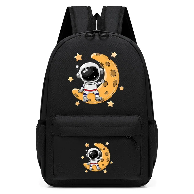 Cartoon Astronaut on The Moon Backpack for Baby Boys Girls Children Lovely Schoolbag Kindergarten Schoolbag Kids School Backpack