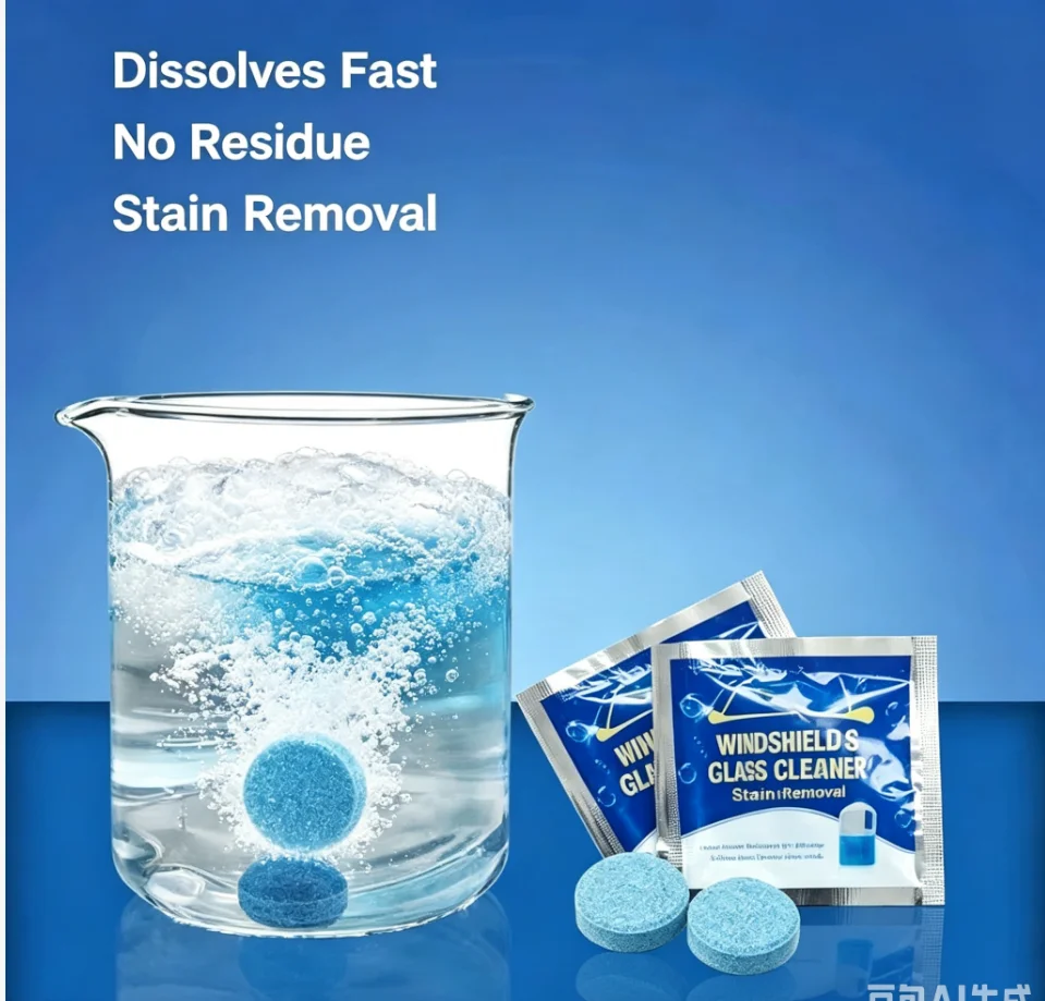 Solid Cleaner Car Windscreen Cleaner Effervescent Tablet Auto Wiper Glass Solid Cleaning Concentrated Tablets Detergent