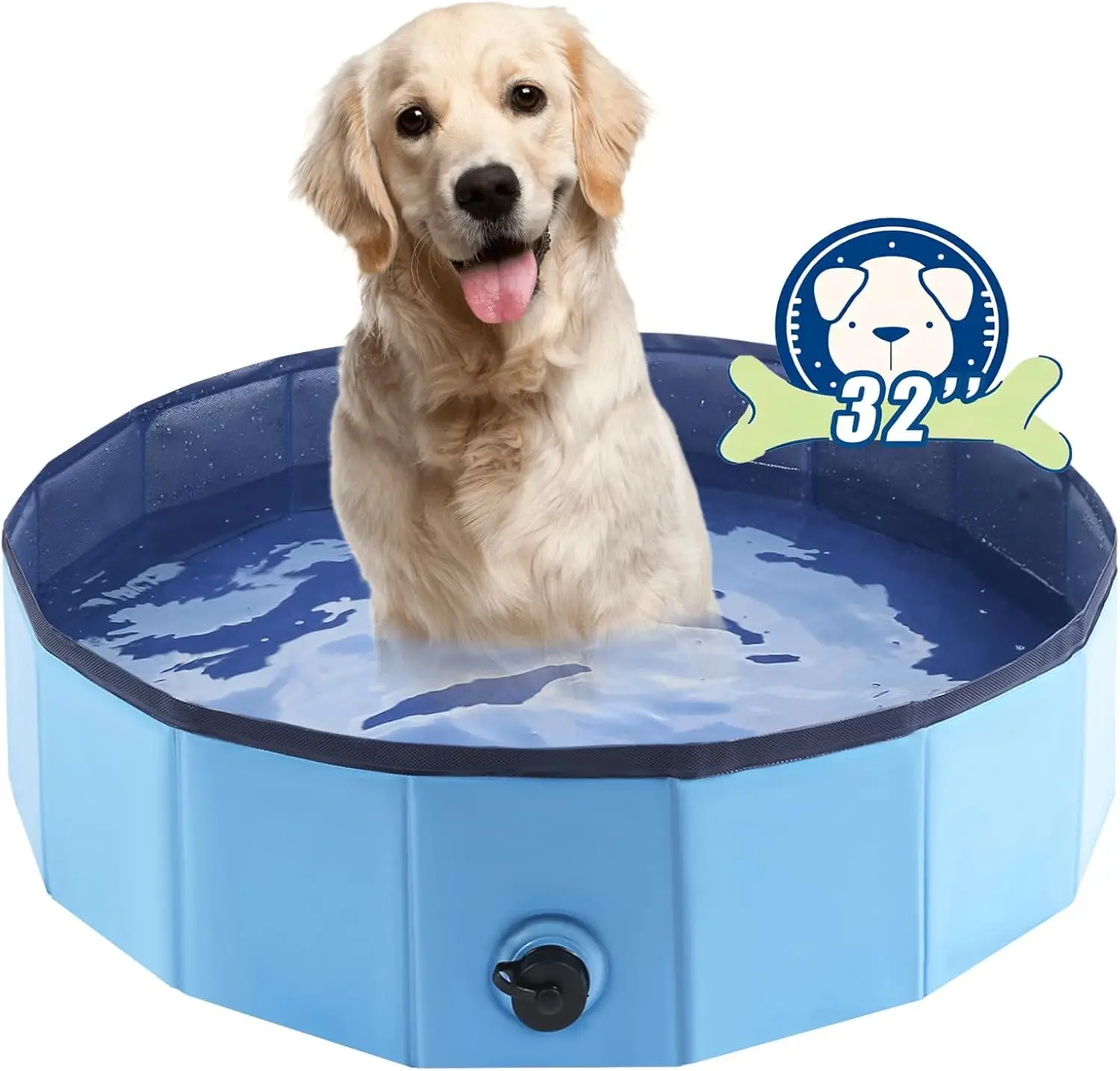 

Foldable Dog Pool,Portable PVC Dog Pet Swimming Pool,Collapsible Plastic Dog Bath for Large Medium Small Dogs (S-30"x 12" Blue)