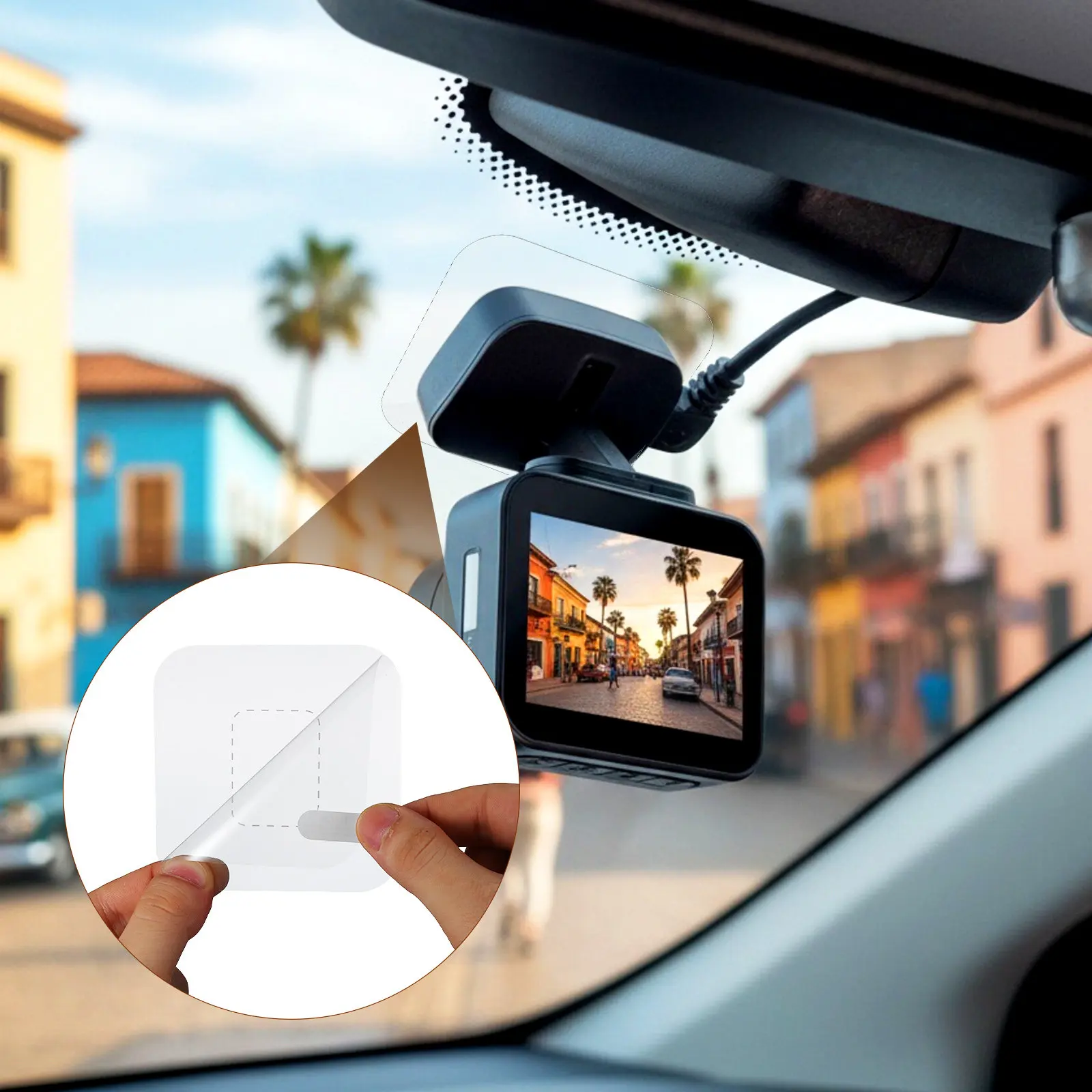 

Защитная пленка для лобового стекла, набор статических клейких наклеек для видеорегистратора, прозрачные, съемные, устойчивые к царапинам, крепления для видеорегистратора