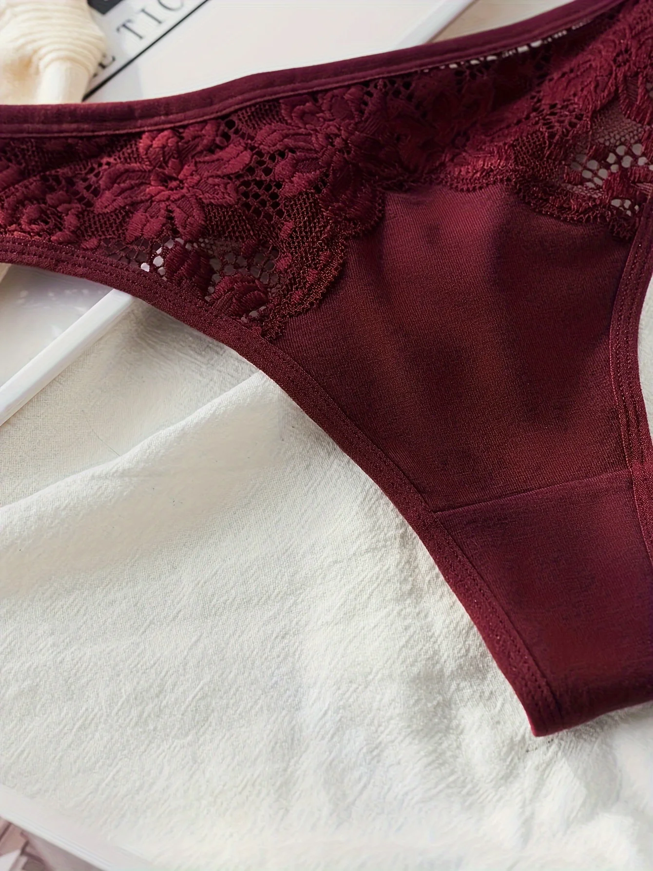 مختارة عشوائيا 6 أزواج من سيور مثيرة مرقعة من الدانتيل بألوان مختلطة، ملابس داخلية نسائية قطنية مريحة وبسيطة