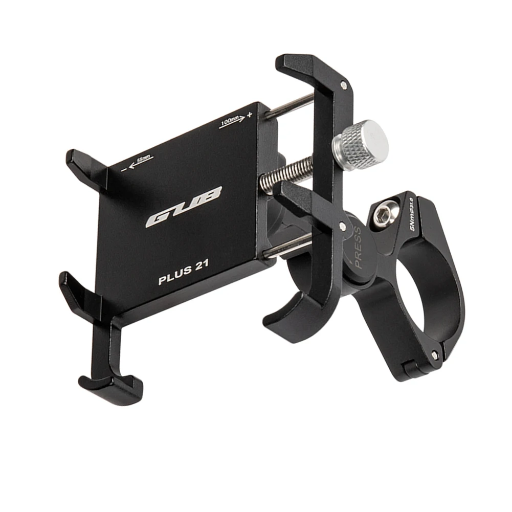 GUB PLUS 21 Bike Phone Holder Aluminum Alloy Cell Phone Mount Holder Rotatable Adjustable Anti-slip for 22.2-31.8mm Handlebar