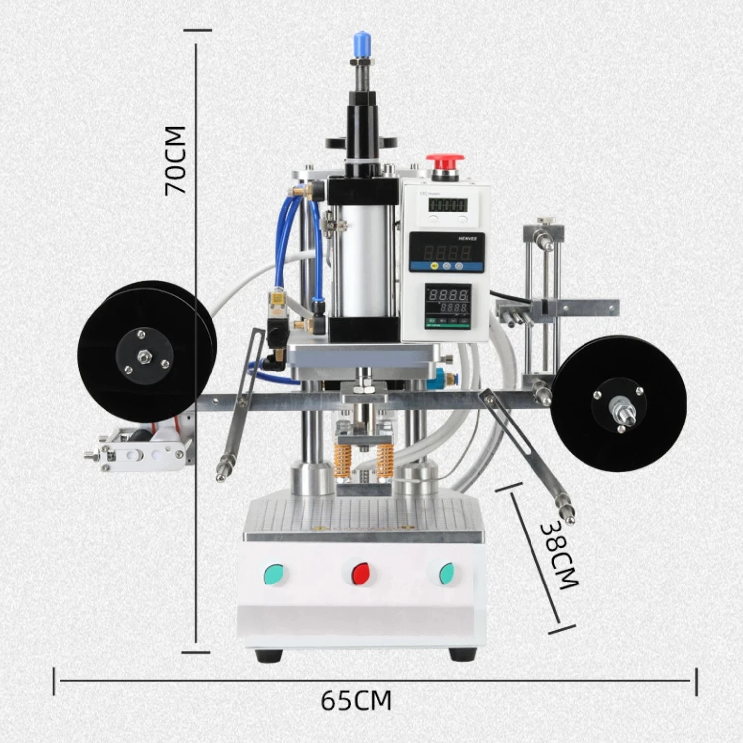

WT-TY100 Bronzing Embossing Machine with Positioning Slider Pneumatic Hot Stamping Machine for PVC Card Book Leather Logo Press