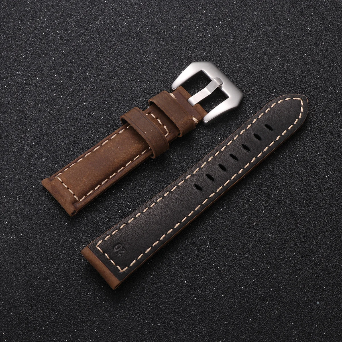 

1Pcs 20mm Watchband Vintage Replacement Strap Durable Comfortable Easy Install Resizable Secure Fit Universal