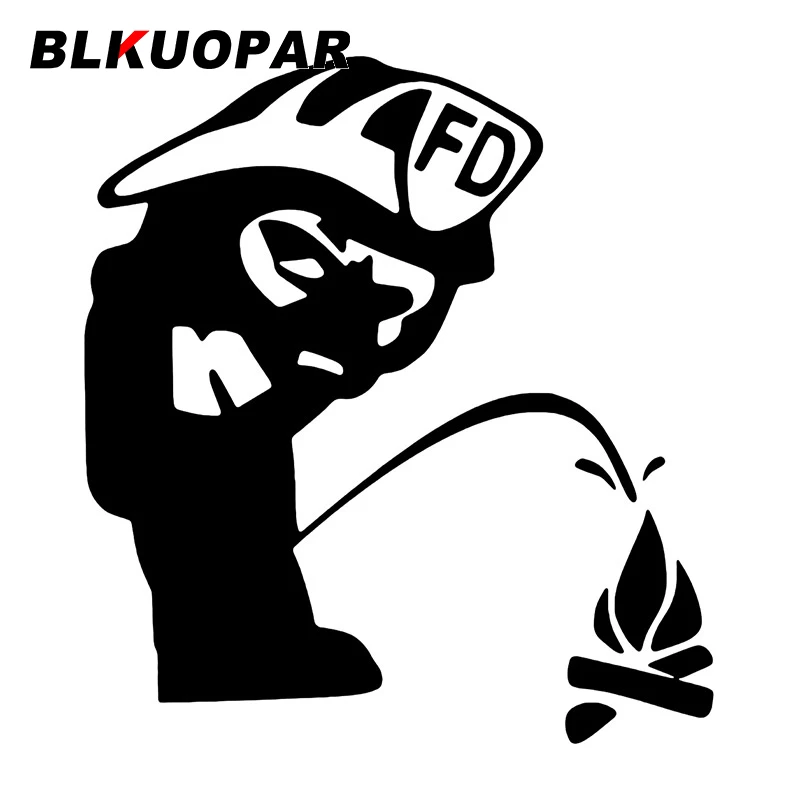 BLKUOPAR-رجال الاطفاء على ملصقات السيارات النار ، ركوب الأمواج مثيرة للاهتمام ، مرآة الرؤية الخلفية للدراجات النارية ، رسومات ملصق مضاد للماء