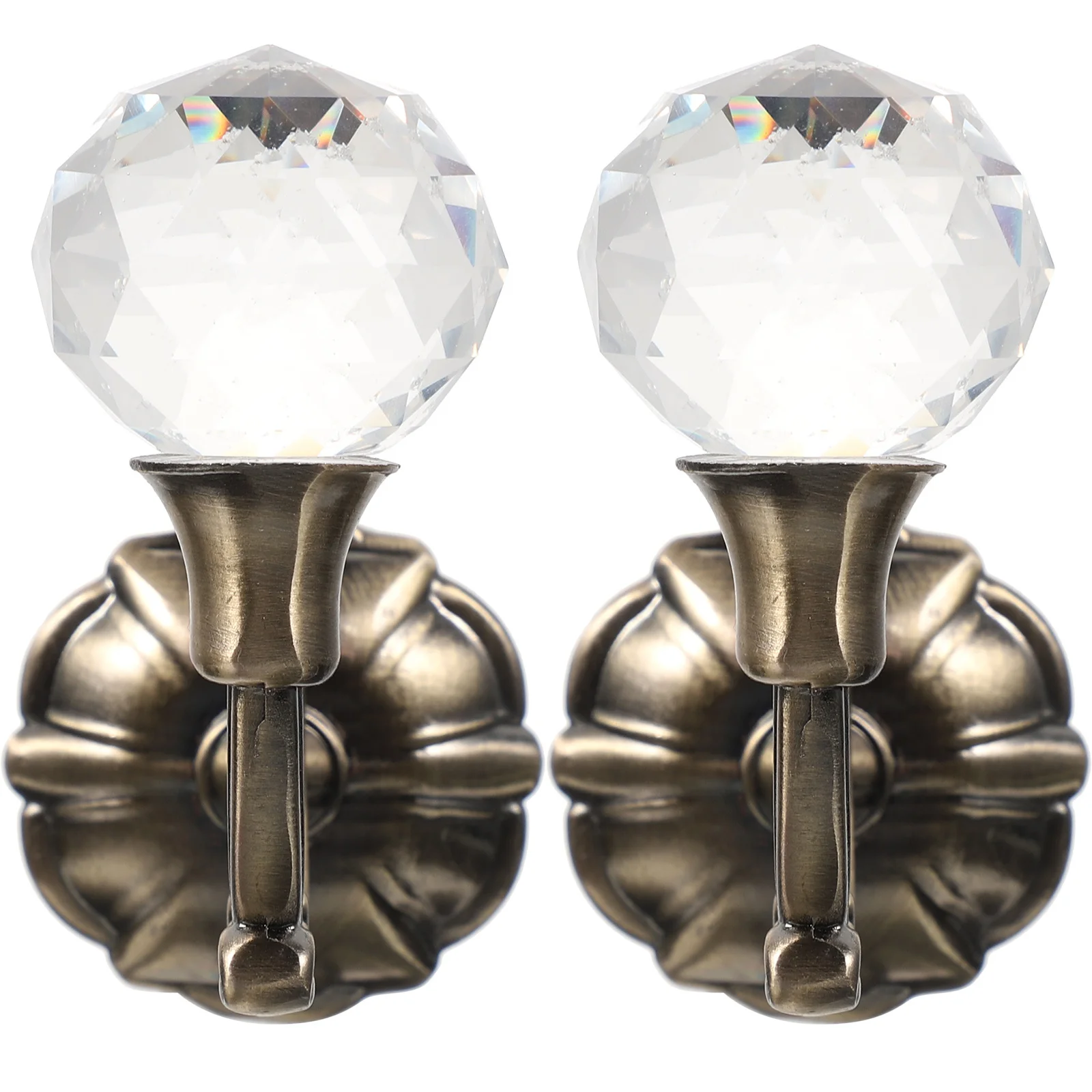 خطافات ستائر عتيقة رقيقة كرات كريستالية للستائر والملابس ديكور المنزل خطافات عتيقة كريستالية #5