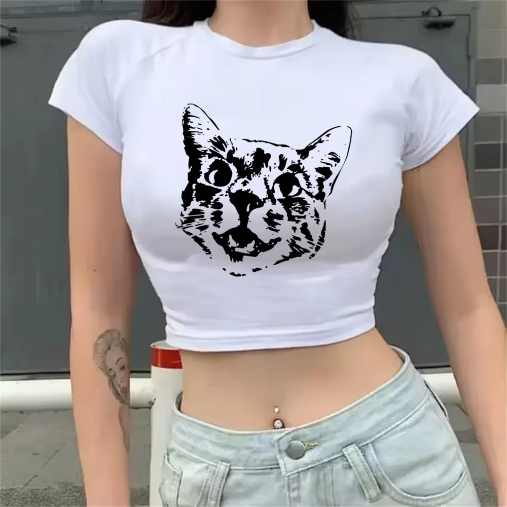 

Cat Y2k crop top y2k Streetwear gyaru gothic harajuku teens top