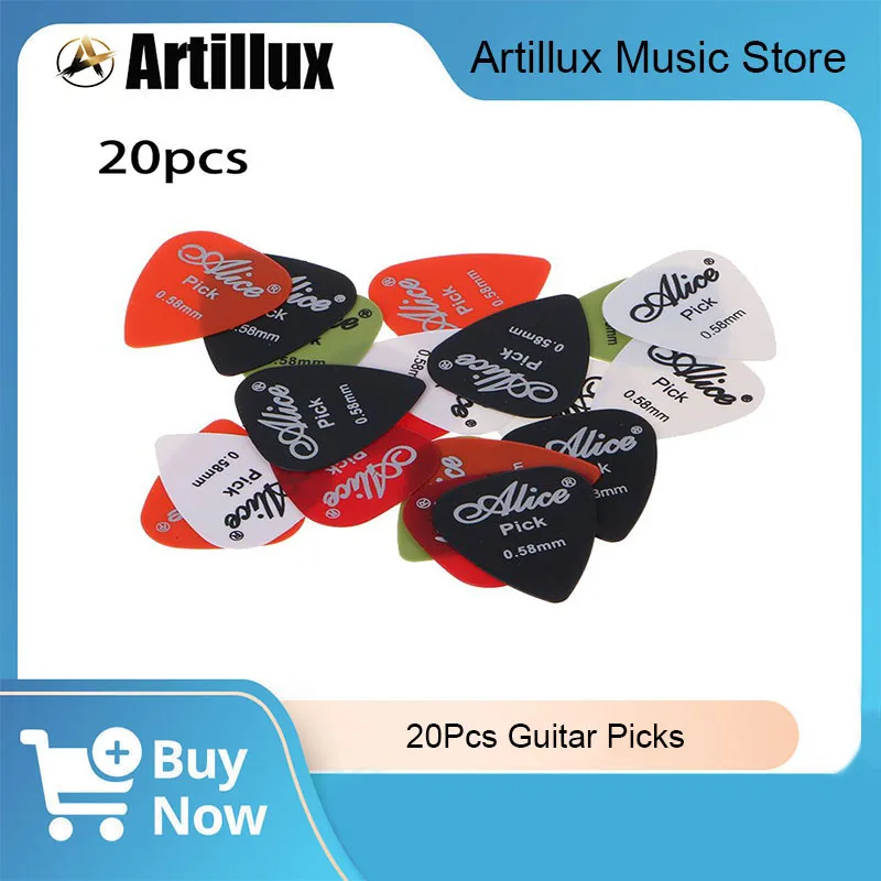 20Pcs Guitar Picks 0.58mm Smooth Nylon High-Quality Durability Guitar Picks Set for Guitar Ukulele Bass Parts & Accessories