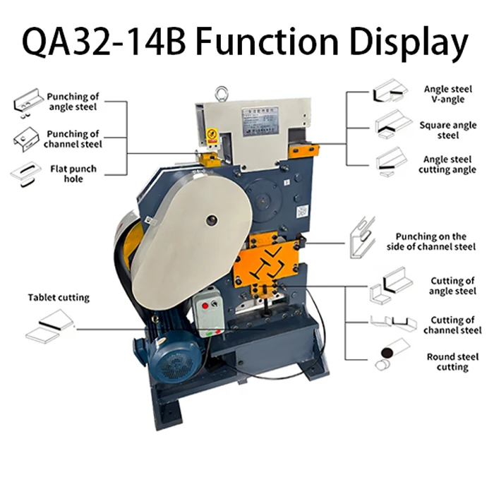 High Efficiency Hydraulic Ironworker Punching and Shearing Machine Professional Angel Steel Punching and Cutting Machine