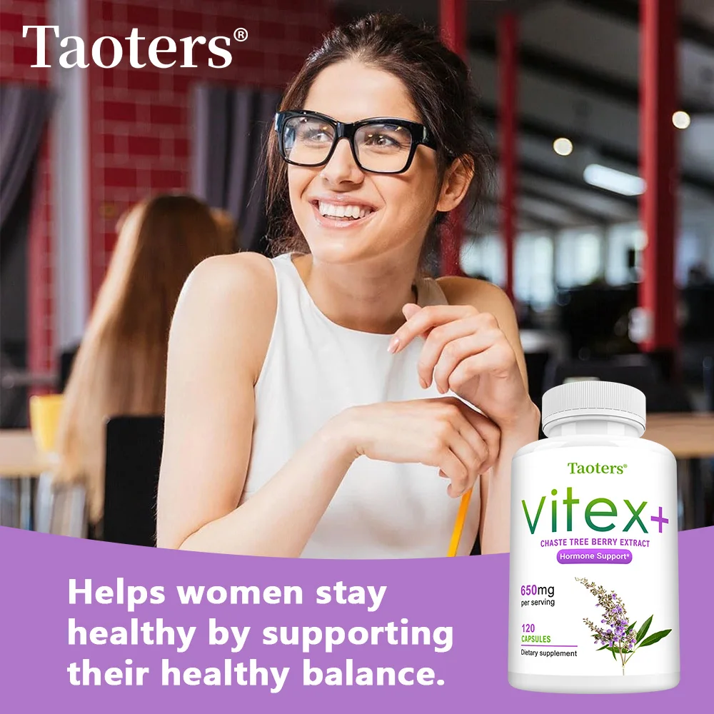 Cápsulas de Extracto de Vitex Agnus-Castus Orgánico - 650mg, Equilibrio Hormonal para Mujeres, Apoyo para la Menopausia/SPM, Salud del Estado de Ánimo y de la Piel