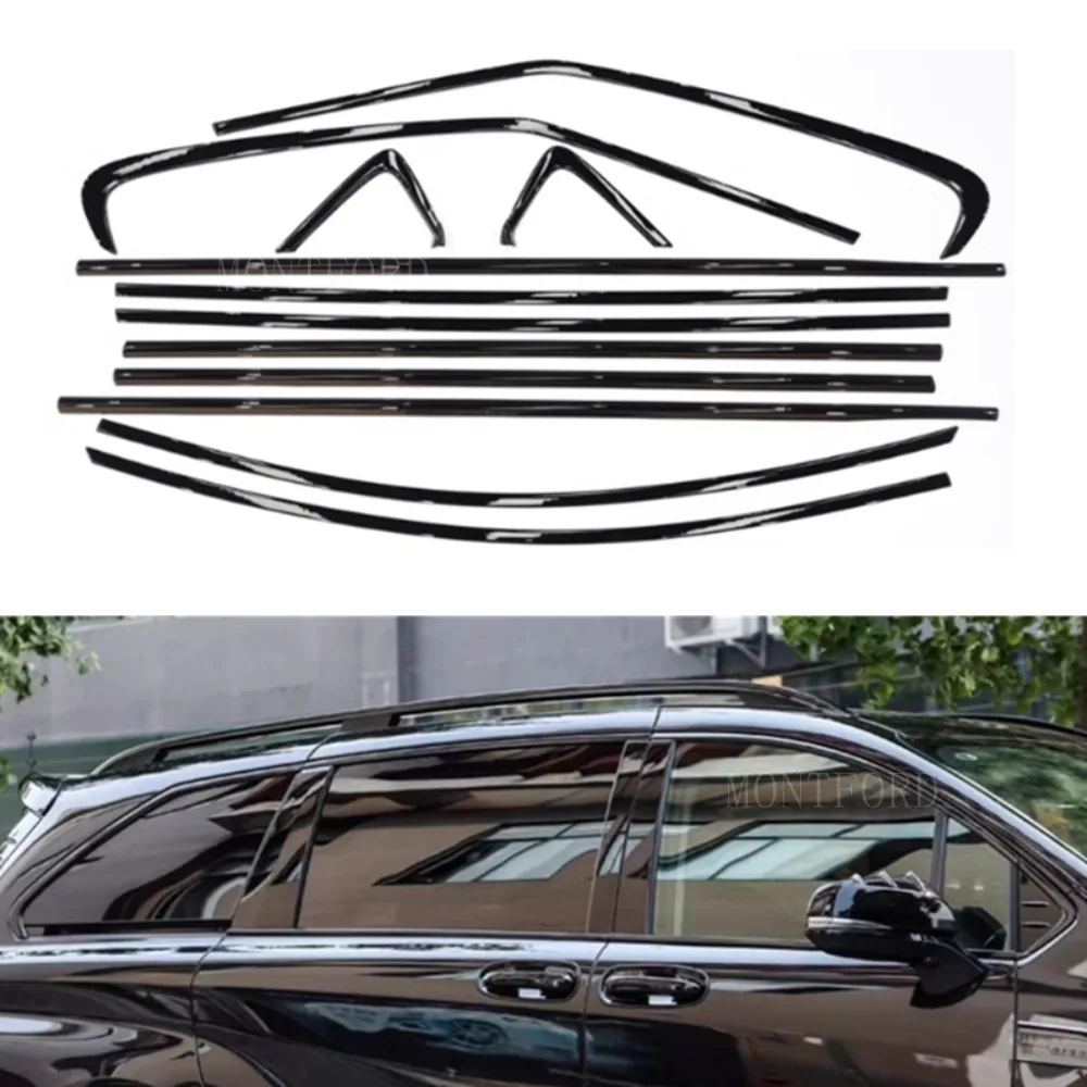2021-25 For Toyota Sienna Black Titanium Window Frame cover Trim Moldings 18pcs body kit