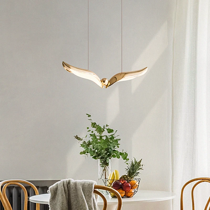 YEBMLP Seagull Design New Chandelier Art Creative Gold Dining Table Hanging Light Bird Pendant Light For Parlor Bedroom Homestay