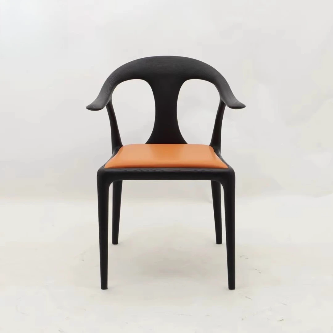 Silla de pico de pato de nogal negro de América del Norte, nueva lengua de pato china, reposabrazos minimalista para el hogar, té de diseño trasero