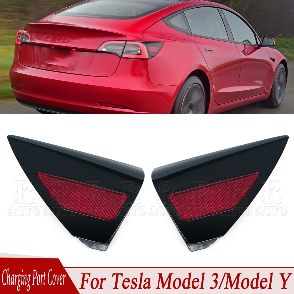 For Tesla Model3/ModelY 2017-2020 Charging Port Cover Plate Tail Light Trim Panel Charging Port Assembly Accessories 1505513-00A