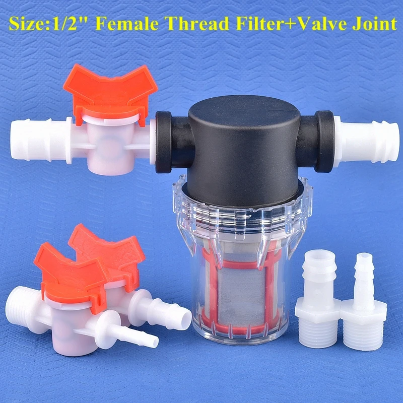 Garden Irrigation Filter 1/2'' To 4~20mm Aquarium Fish Tank Pagoda Valve Connector Water Pump Hose Joint 10~200 Mesh Strainer