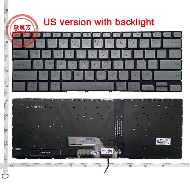 

New LA/US/RU Keyboard for ASUS ZenBook flip 14 UX462DA UM462 UX462 0KNB0-262NUS00 Backlit