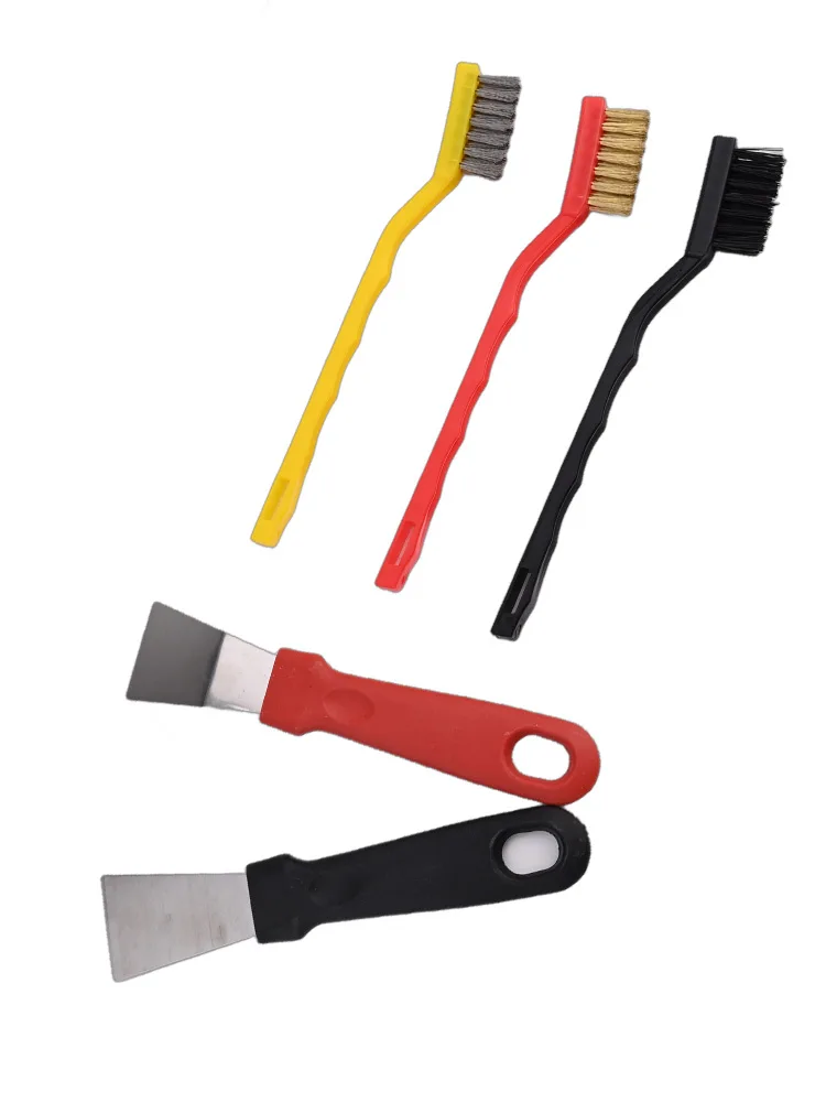 فرشاة سلك نحاسية، مجموعة مكشطة المعجون، معلقة مريحة، كفاءة تنظيف محسنة، مقابض بلاستيكية طويلة، استخدام متعدد الأغراض