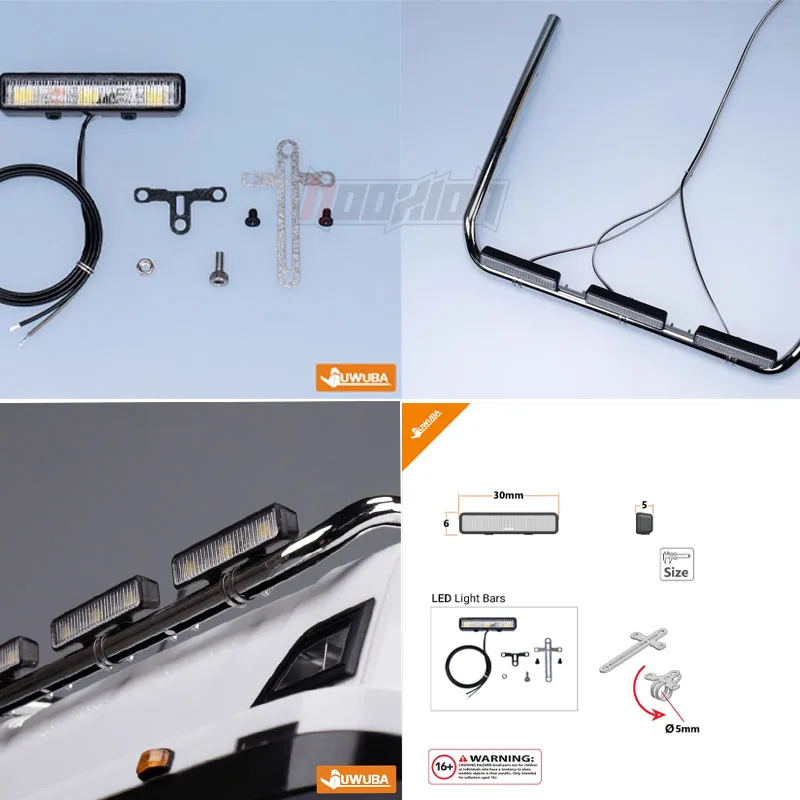 

1 PCS RC LED 1/14 Rectangular Spotlight Roof Light For Tamiya 1/14 RC Tractor Truck 770S FH16 Arocs Actros MAN TGX Diy Parts