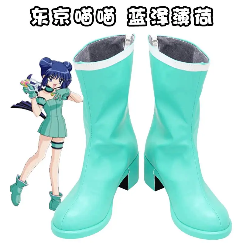 

Anime Tokyo Mew Mew Aizawa Minto Cosplay Shoes Boots Women Girls Carnival PU Leather Boots