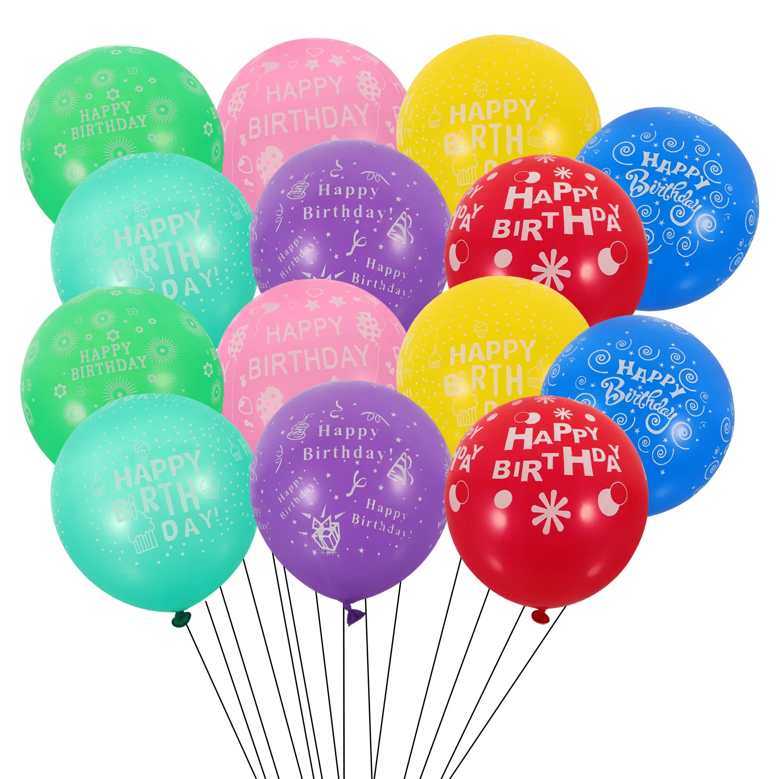 

100 Pcs Happy Birthday Balloon Decoration Construction Balloons Pastel Decorations Multi Color Rainbow Baby