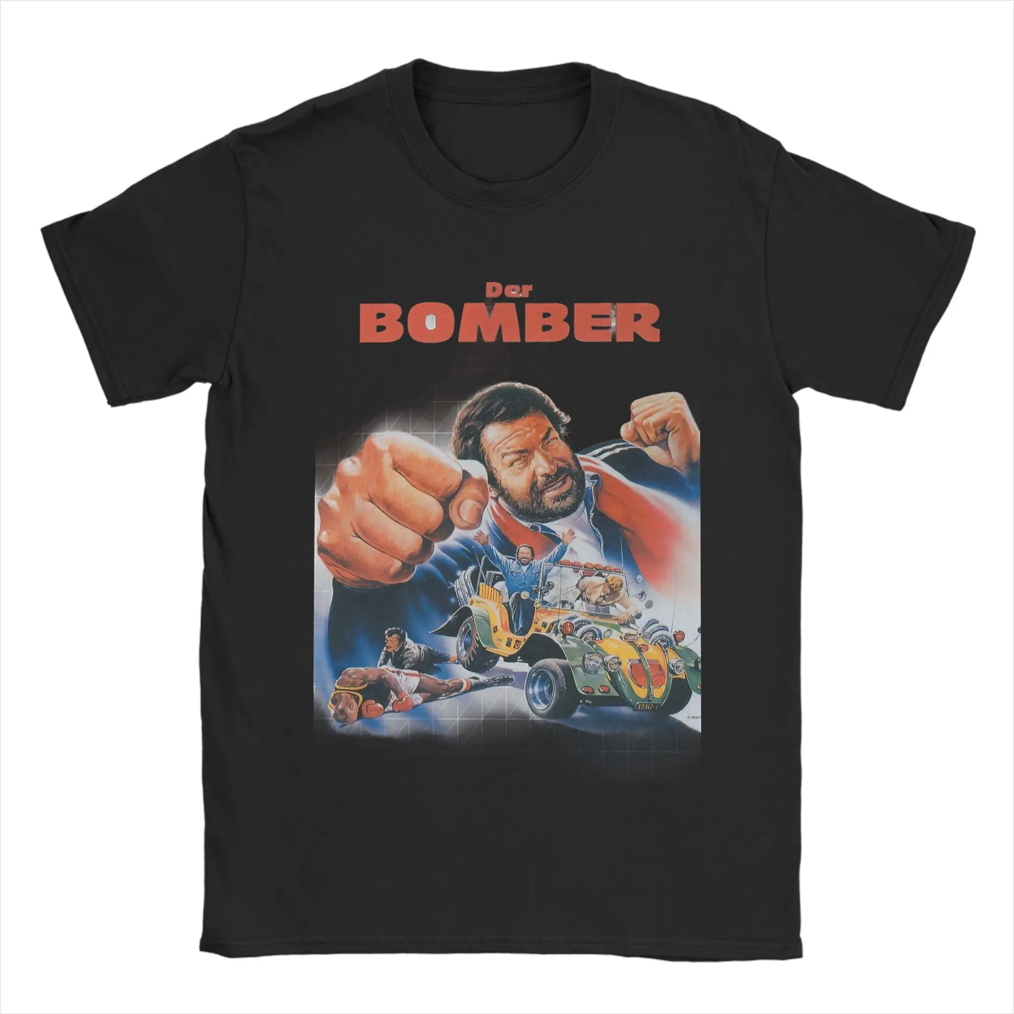 Bomber Italian Actor  Movie Terence Hill T Shirt Unisex Cotton Tops Casual Bud Spencer Crewneck Short Sleeve