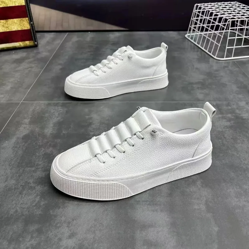 

2025 Men Sneakers Casual Shoes Men Flats Zapatillas Hombre Lightweight PU Leather Breathable Shoe Mens White Sneakers Shoes