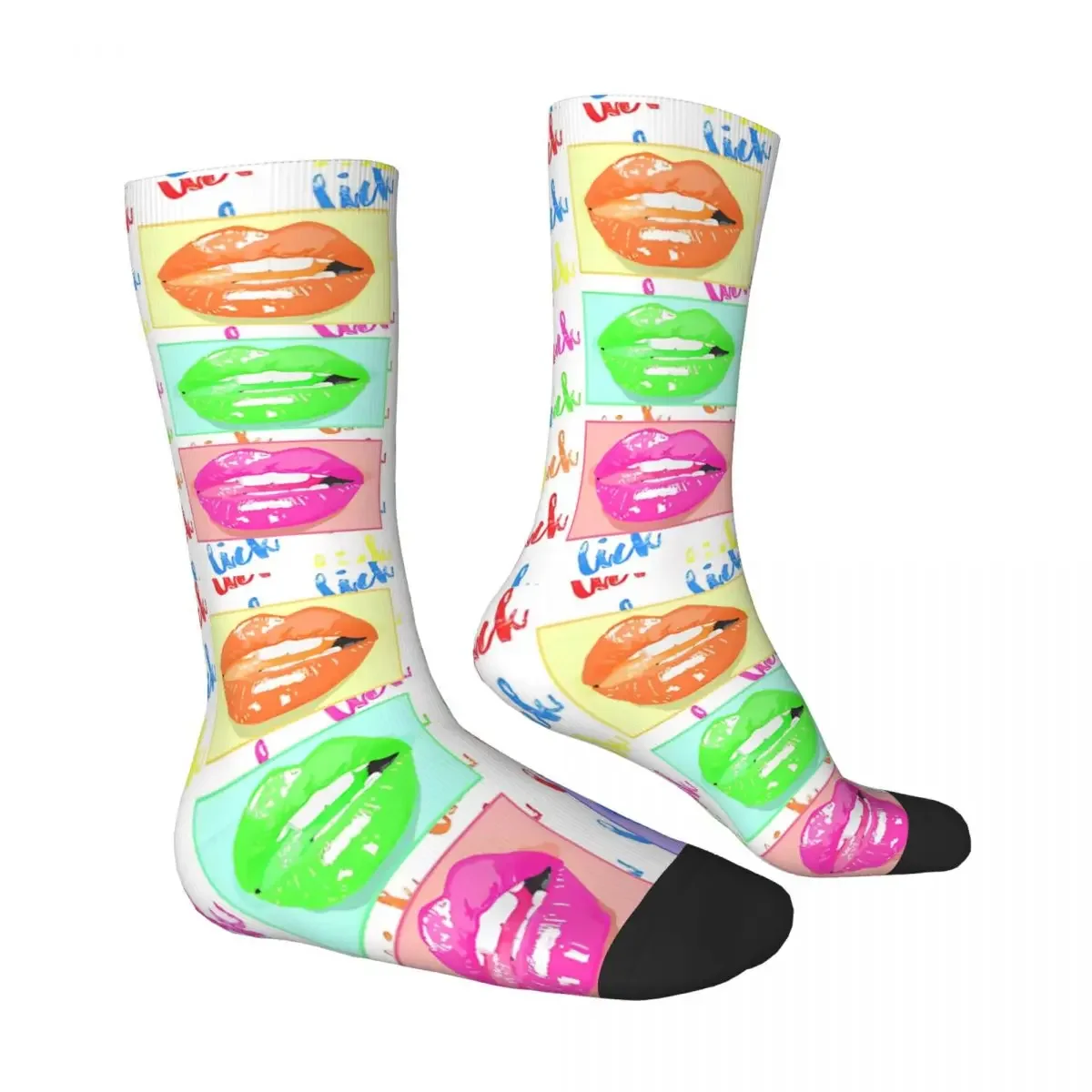 Yummy Lips Stockings Men Socks Warm Soft Funny Socks Winter Outdoor Non Skid Graphic Socks Gift