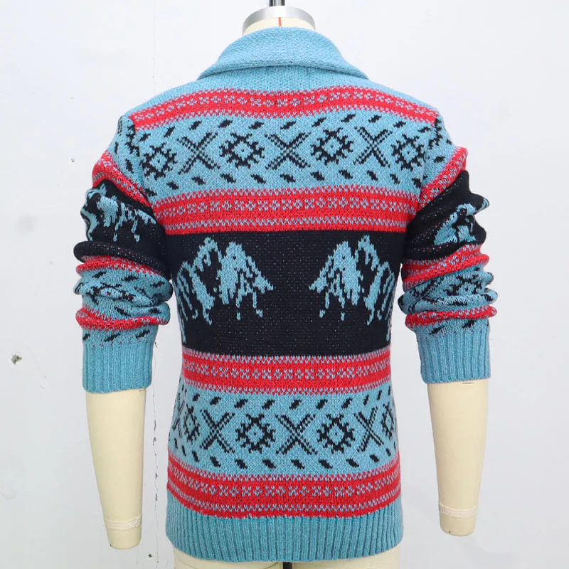 メンズヴィンテージジャカードニットコート,冬用カーディガン,ハイエンドセーター,厚手のルーズトップス,ニットジャケット,ショールカラー,my1132,新品