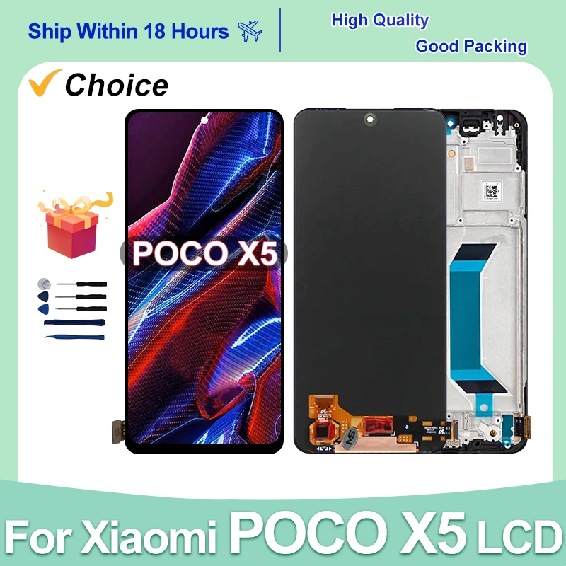 AMOLED  For Xiaomi Poco X5 LCD Display 22111317PG Touch Screen Digitizer Assembly For Mi Poco X5 5G LCD 22111317PI Replace Parts