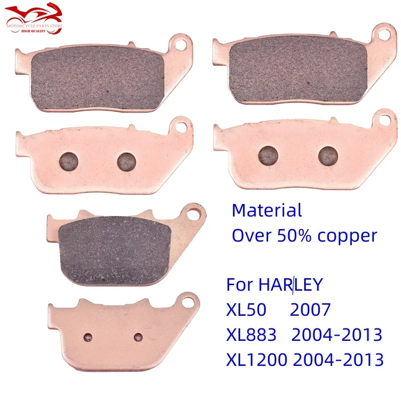 

For HAR/LEY XL 50 2007 XL883 C L N R Sportster Roadster XL1200 R C L N V X Sportster Nightster 2004-2013 Front Rear Brake Pads