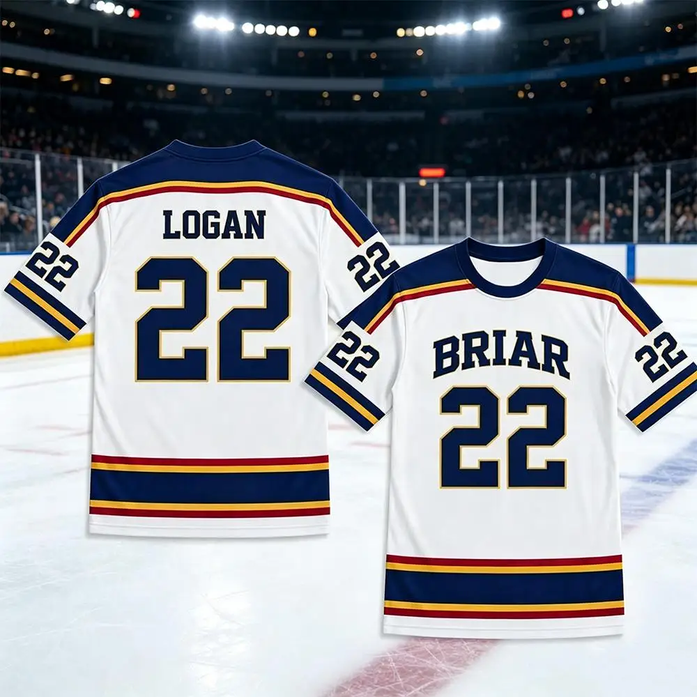 2026 New Off-Campus Briar University Hockey Jersey Summer Graham Logan Cosplay T-shirt Men Women Vintage Streetwear Sports Tops