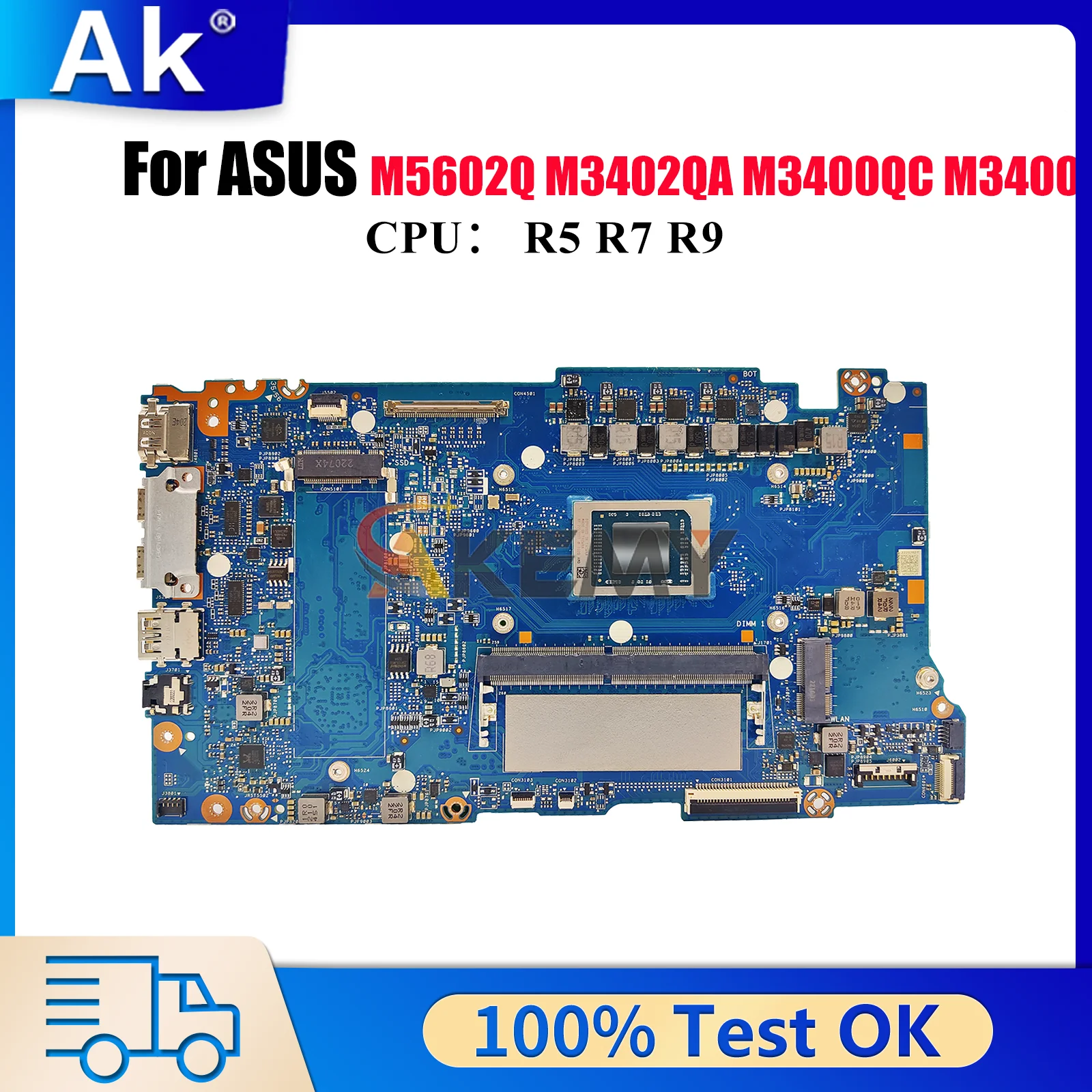 

M3402QA Laptop Motherboard For ASUS VivoBook M3402Q M5602Q M3402QA Notebook Mainboard With R5 R7 R9 CPU 100% tests OK fast ship