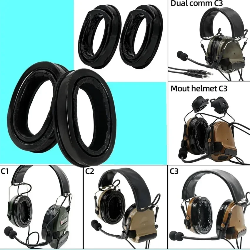 Tactical Accessories Gel Ear Pads for Comta I II III Tactical Headset airsoft headphone Anti-Noise Protective shooting Earmuffs