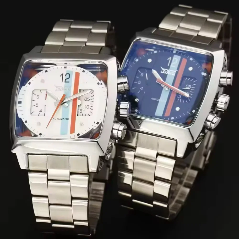 Hot-Selling Men's Automatic Mechanical Watch, Business Casual Waterproof Luminous Skeleton Men's Watch, Fashionable Simple Large Dial Watch, Trendy Versatile High-End Men's Model, Cross-Border Bestseller, Perfect Gift, High Cost-Performance Durable Precision Mechanical Watch