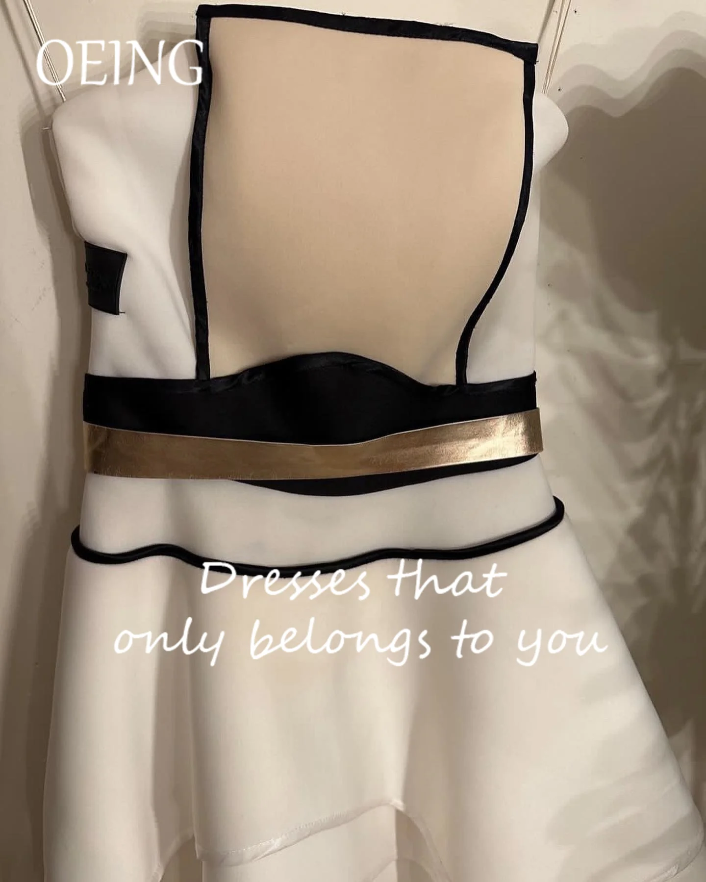 OEING Strapless Luxury Formal Evening Dress Tiered Pleat Sleeveless فساتين سهرة Floor Length Elegant Prom Gown Party Women