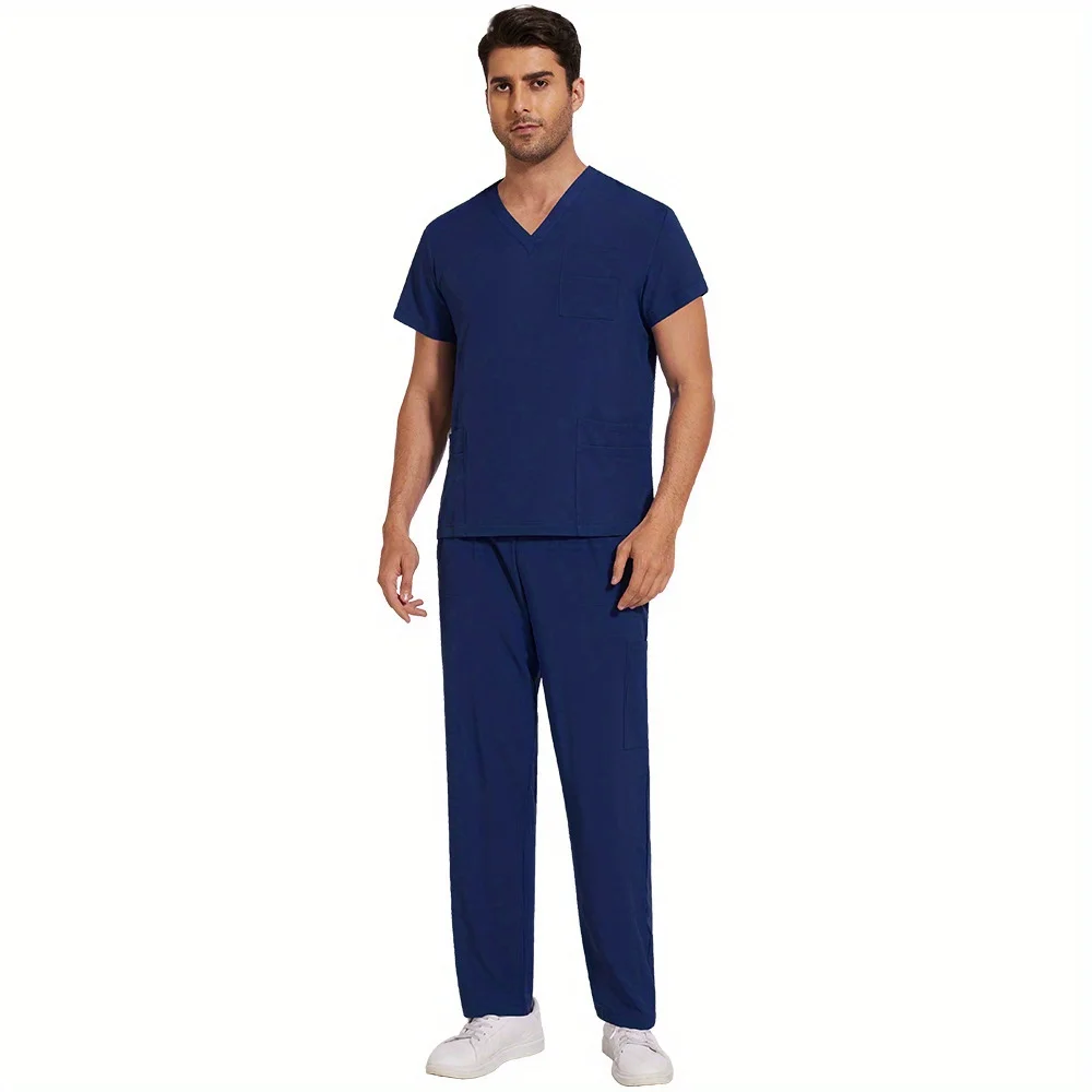 Unisex 2 Piece Matte Straight Leg Pant Set: Effortless Chic Meets Ultimate Comfort Perfect for Nursing Work