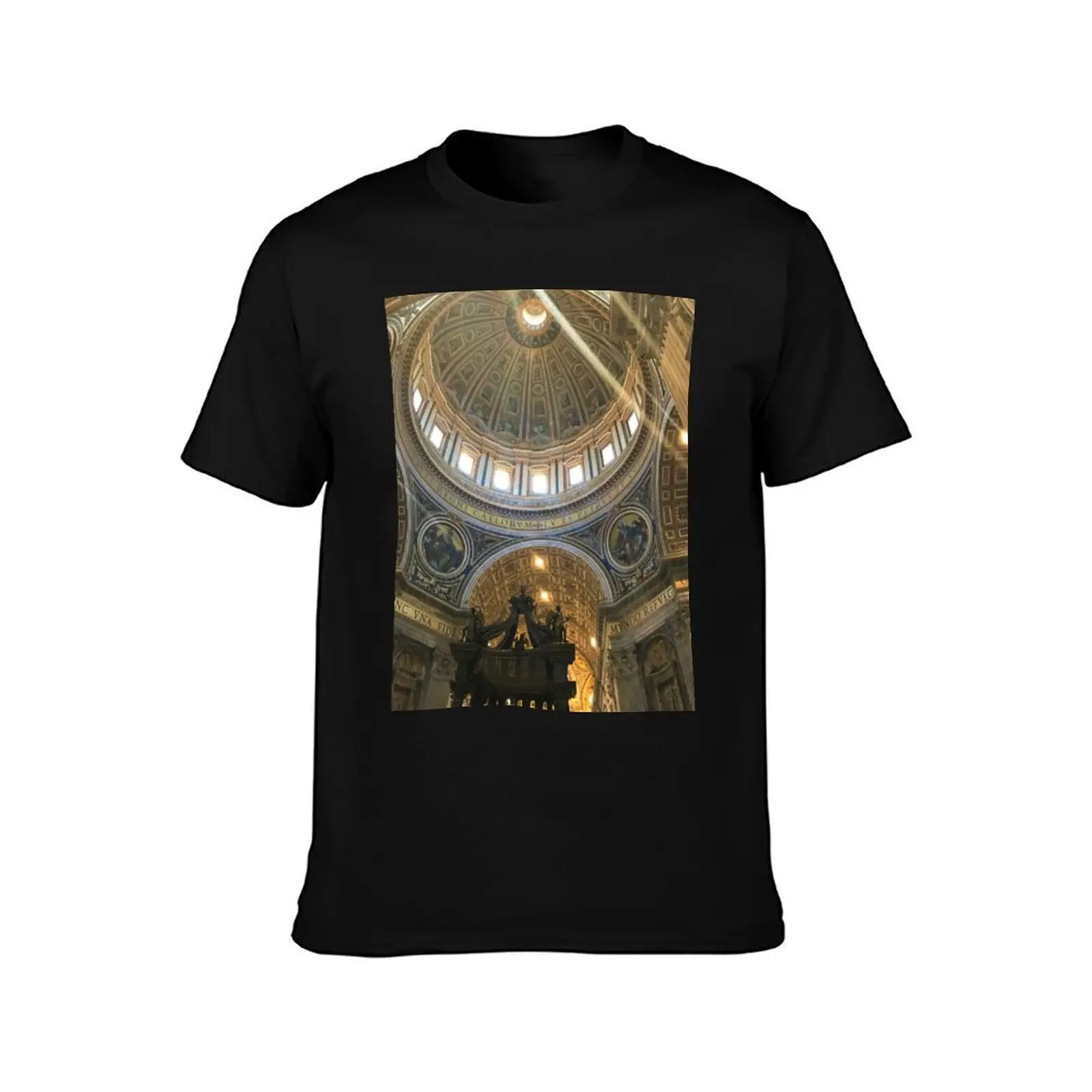 Dome of St. Peter's Basilica Vatican T-Shirt Simple Solid Color Crew Neck Tee T-Shirt