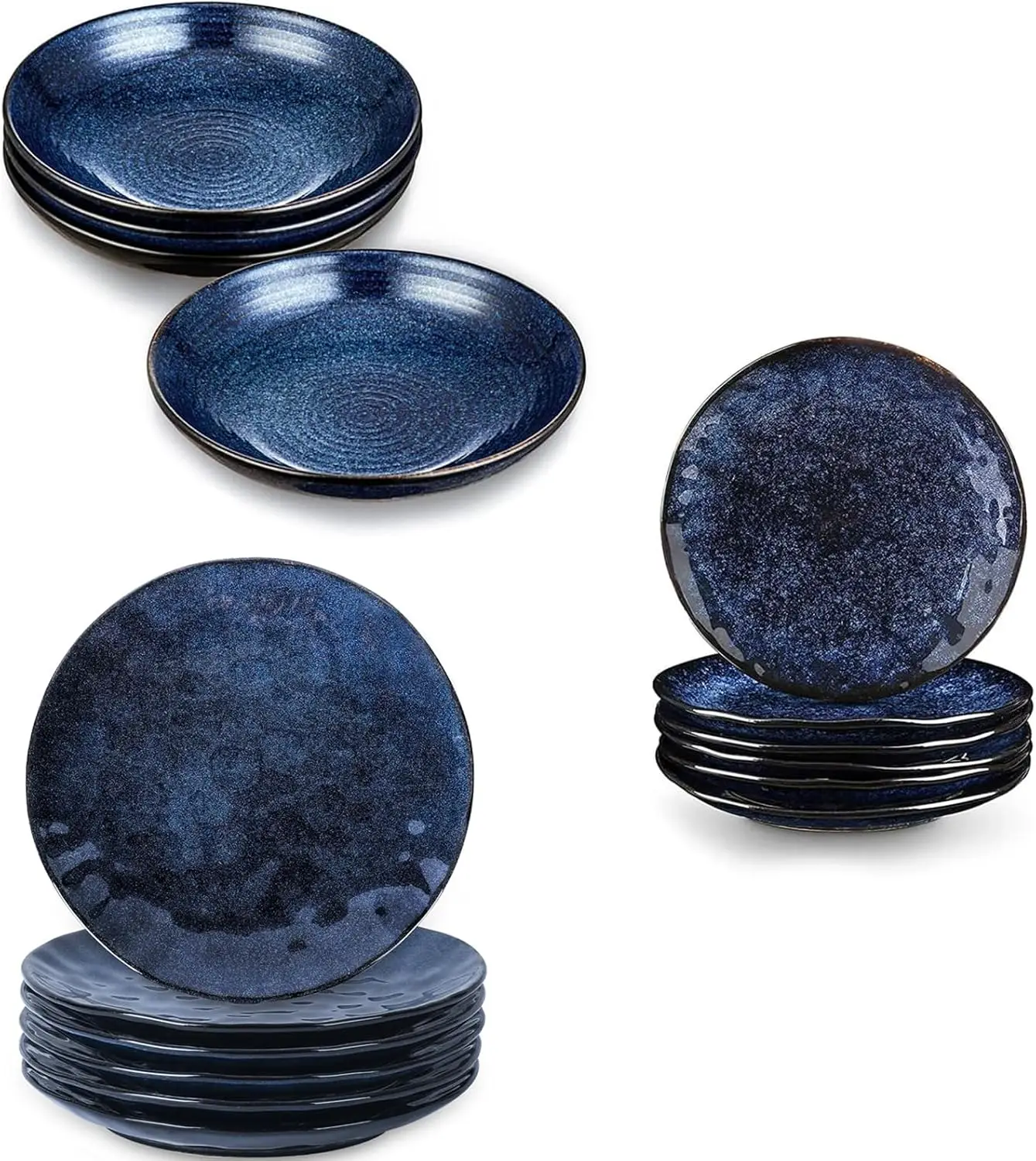 

Набор кухонной посуды из 16 предметов, керамические рифленые обеденные тарелки, тарелки для салата, набор мисок, микроволновая печь, духовка и можно мыть в посудомоечной машине, Sc