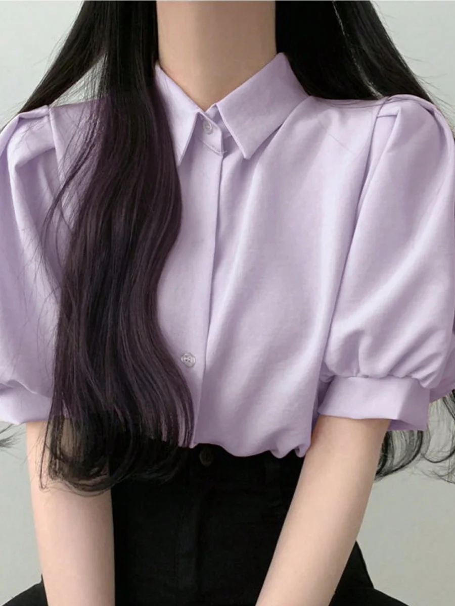 

Dongda Gate Summer High-End Collar Open Cardigan irt Loose Slimming ort Sve White Women's Faion Korean Sle