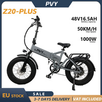 PVY Z20 Plus Electric Bike 1000W Powerful Motor 48V16.5Ah Battery 50km/h Max Speed 20In Tire City off-road Aldult Folding E-Bike