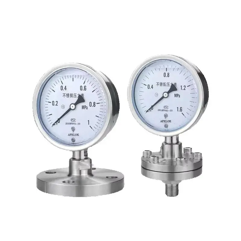 

Фланцевая диафрагма из нержавеющей стали с манометром 0–200 PSI