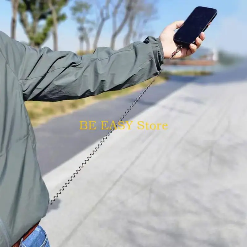 E28F Carabiner Phone Holder and Retractable Spring Cord Pull Phone Tether