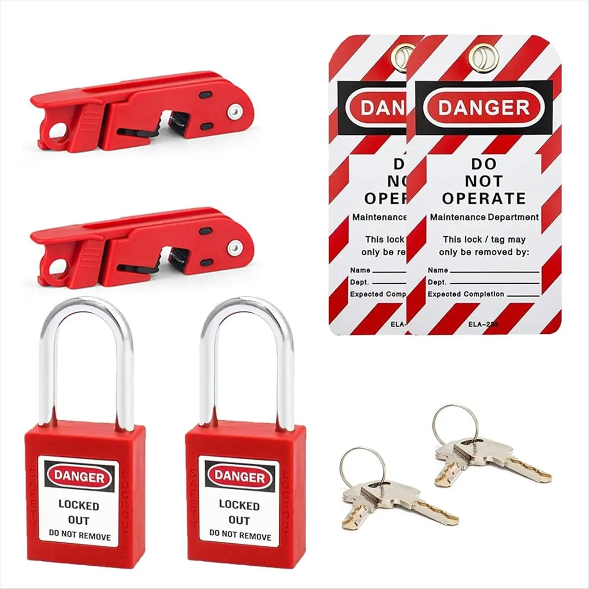 A89X Circuit Breaker Lockout, Breaker Box Lock, 2.9 L X 0.74 W X 0.82 H(Inch), Accepts 110-220 Volts, Double Toggle Locks A