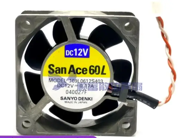 

SANYO DENKI 109L0612S403 DC 12V 0.17A 60x60x25mm 2-Wire Server Cooling Fan