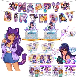 Disney carnival Aphmau Theme Baby Shower Party Decoration Birthday Sets Banner Straw bag Cup Plate Tablecloth Supplies For Kids