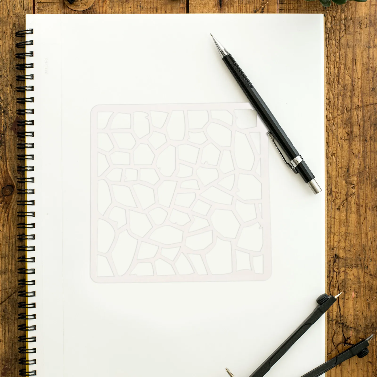 Geometric Stencil Template Reusable Pet Art Project Stencil for Journal Canvas Wall Floor Wood Crafts DIY Painting Background