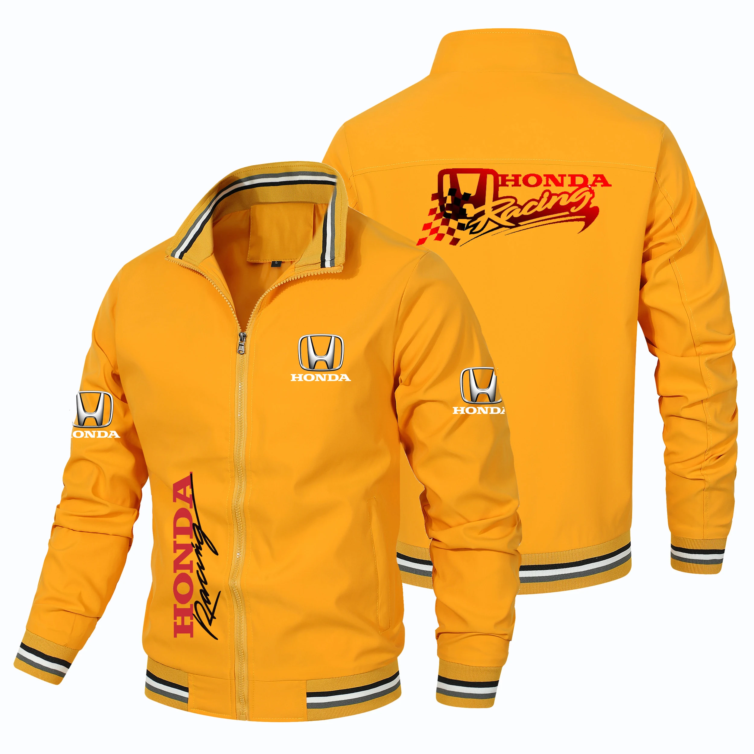 

Honda Motorcycle Gold Wing GL1800 Print Jacket Biker Racing Team Custom Bomber Jacket Oversized Windbreaker Honda Men Clothing