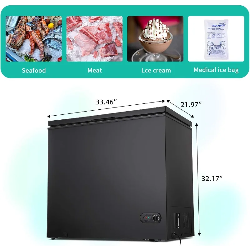 أنتاركتيكا ستار 7.0 قدم مكعب فريزر الصدر 6.8 ℉ إلى -4 ℉ مع سلة قابلة للإزالة، فريزر مدمج بباب مفتوح وقائم بذاته