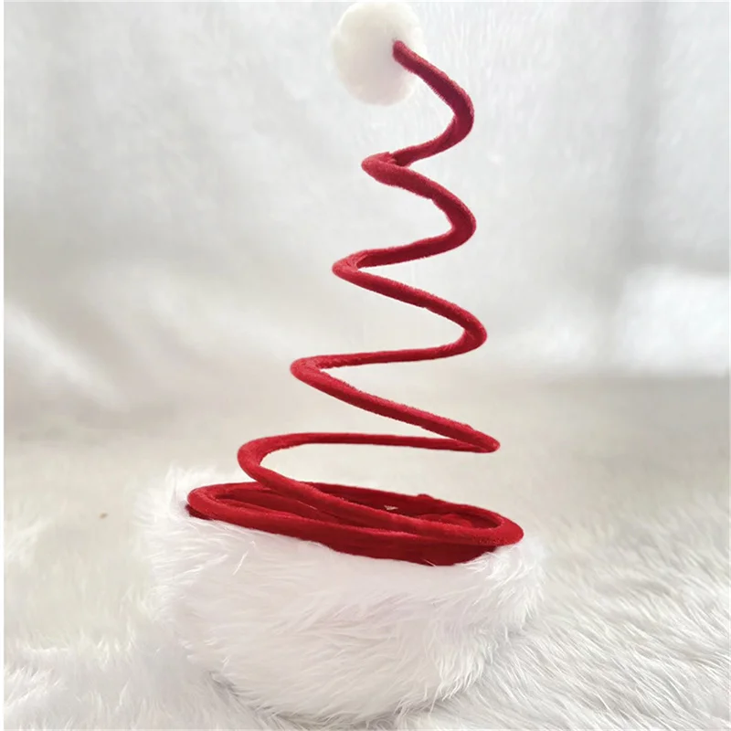 Santa Hat Christmas Tree Coil Spring Hat Light Up Holiday Party Swirl Santa Hat Springy Santa Hat For Adults